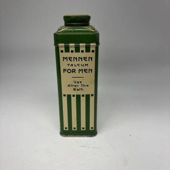 Vintage 1940's Mennen Talcum Powder Tin 4oz - Picture 1 of 2